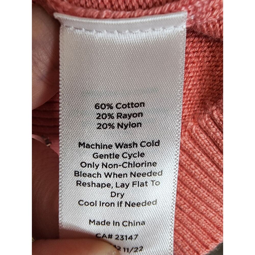 Talbots Bold Oranges Crew Neck Sweater, Medium - image 5